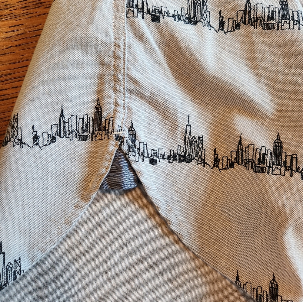 Original Penguin Heritage Slim Fit Stretch NYC Skyline Shirt M - Picture 6 of 11